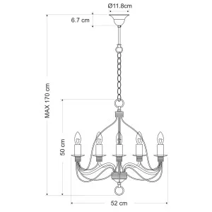 MDA Lighting Candice 5 Light Classic Candelabra Chandelier with Elegant Curved Arms Black by MDA Lighting, a Lighting for sale on Style Sourcebook