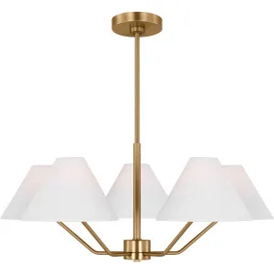 Drew & Jonathan Scott Burke Medium Chandelier by Visual Comfort Studio Satin Brass by Visual Comfort & Co - Studio, a Lighting for sale on Style Sourcebook