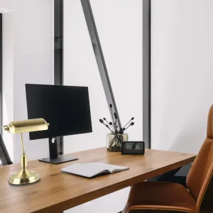 CLA Banca Classic Banker Desk Lamp with Cylindrical Shade Antique Brass by Compact Lamps Australia, a Lamps for sale on Style Sourcebook