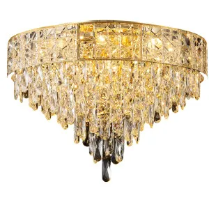 Vencha Finley Gold Cascading Crystal Ceiling Light Medium by Vencha, a Lighting for sale on Style Sourcebook