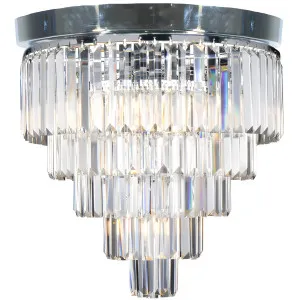 Celestial 5 Tier Luxe Crystal Flush Mount Ceiling Light with Cascading Accents Chrome by Lighting Inspirations, a Lighting for sale on Style Sourcebook