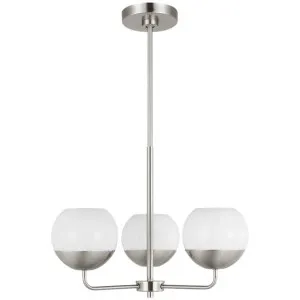 Alvin 3 Light Chandelier by Visual Comfort Generation Brushed Nickel by Visual Comfort & Co - Generation Lighting, a Lighting for sale on Style Sourcebook