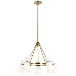 Barbara Barry Clark 5 Light Chandelier by Visual Comfort Studio Satin Brass by Visual Comfort & Co - Studio, a Lighting for sale on Style Sourcebook