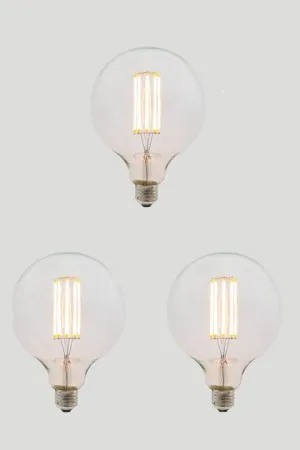 Set of 3 G125 Long LED Filament - Clear Glass - 8W E27 2200k by Florabelle Living, a Lighting for sale on Style Sourcebook