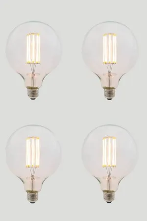 Set of 4 G125 Long LED Filament - Clear Glass - 8W E27 2200k by Florabelle Living, a Lighting for sale on Style Sourcebook