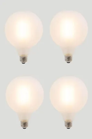 Set of 4 G125 LED Filament - Porcelain Frosted - 10W E27 2700k by Florabelle Living, a Lighting for sale on Style Sourcebook