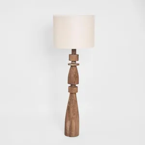Magnus Wood Floor Lamp Saddle Base with Natural Shade by Florabelle Living, a Lighting for sale on Style Sourcebook