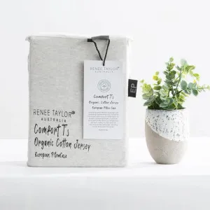 Renee Taylor Comfort T?s Organic Cotton Melange Jersey Ecru European Pillowcase by null, a Cushions, Decorative Pillows for sale on Style Sourcebook