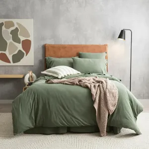 Renee Taylor Comfort T?s Organic Cotton Melange Jersey Olive Quilt Cover Set by null, a Quilt Covers for sale on Style Sourcebook