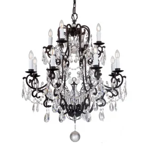 Bronze Salzburg Grand Crystal Chandelier 12 Light by Lighting Inspirations, a Lighting for sale on Style Sourcebook