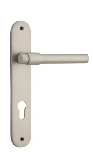 Helsinki Lever - Oval - Satin Nickel - Entrance by Iver, a Door Hardware for sale on Style Sourcebook