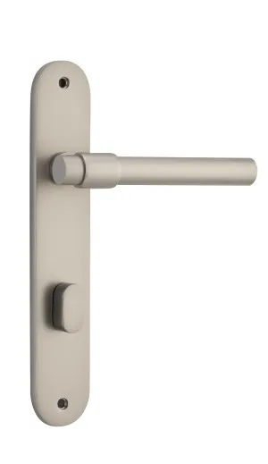 Helsinki Lever - Oval - Satin Nickel - Privacy by Iver, a Door Hardware for sale on Style Sourcebook