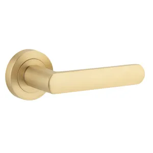 Osaka Lever - Round Rose - Brushed Brass by Iver, a Door Hardware for sale on Style Sourcebook