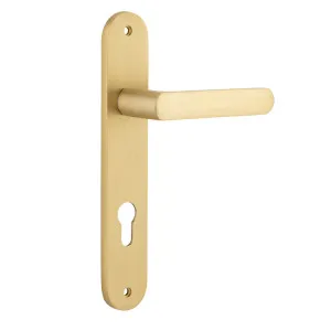 Osaka Lever - Oval - Brushed Brass - Entrance by Iver, a Door Hardware for sale on Style Sourcebook