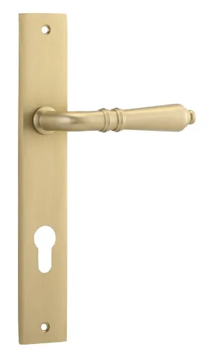 Sarlat Lever - Rectangular - Brushed Brass - Entrance by Iver, a Door Hardware for sale on Style Sourcebook