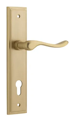 Stirling Lever - Stepped - Brushed Brass - Entrance by Iver, a Door Hardware for sale on Style Sourcebook