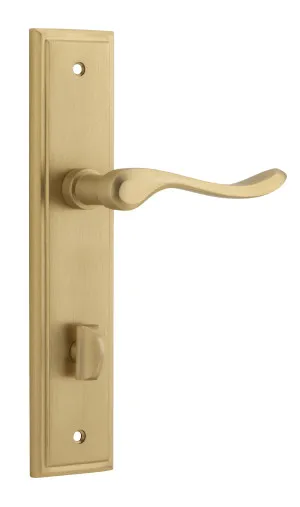 Stirling Lever - Stepped - Brushed Brass - Privacy by Iver, a Door Hardware for sale on Style Sourcebook