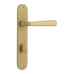 Copenhagen Lever - Oval - Brushed Brass - Privacy by Iver, a Door Hardware for sale on Style Sourcebook