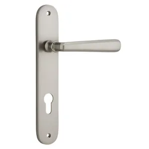 Copenhagen Lever - Oval - Satin Nickel - Entrance by Iver, a Door Hardware for sale on Style Sourcebook