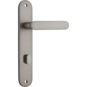 Brone Lever - Oval - Satin Nickel - Privacy by Iver, a Door Hardware for sale on Style Sourcebook