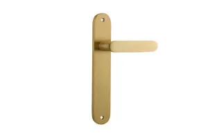 Bronte Lever - Oval - Brushed Brass by Iver, a Door Hardware for sale on Style Sourcebook