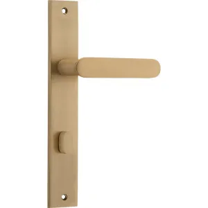 Bronte Lever - Rectangular - Brushed Brass - Privacy by Iver, a Door Hardware for sale on Style Sourcebook