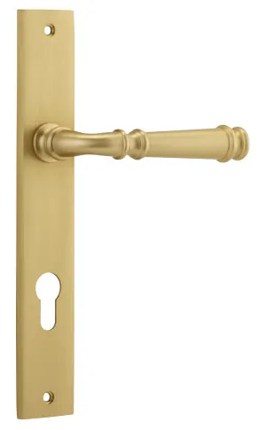 Verona Lever - Rectangular - Brushed Brass - Entrance by Iver, a Door Hardware for sale on Style Sourcebook