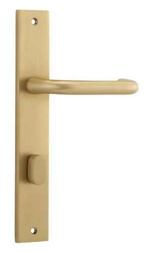 Oslo Lever - Rectangular - Brushed Brass - Privacy by Iver, a Door Hardware for sale on Style Sourcebook
