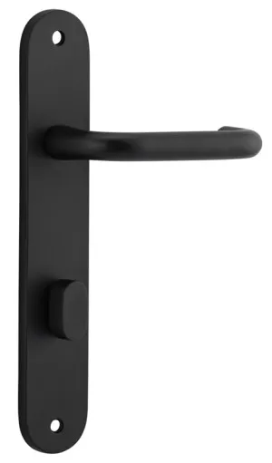 Oslo Lever - Oval - Matt Black - Privacy by Iver, a Door Hardware for sale on Style Sourcebook