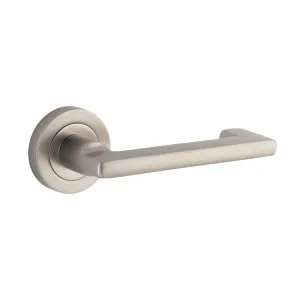 Baltimore Return Lever - Round Rose - Satin Nickel by Iver, a Door Hardware for sale on Style Sourcebook