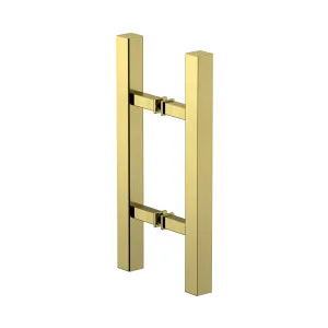 Square Double Pull Door Handle Ladder Style 210mm Brushed Brass by Estelle, a Door Knobs & Handles for sale on Style Sourcebook