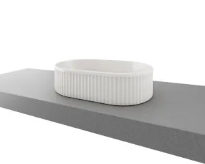 Oval Flute Basin 490mm White Gloss by Timberline, a Basins for sale on Style Sourcebook