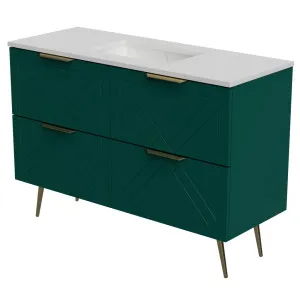 Sutherland House Vanity 1200mm Centre WG Basin SilkSurface UC Top On Legs by Timberline, a Vanities for sale on Style Sourcebook