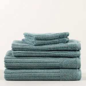 Caressa 6 Piece Towel Set - Cotton, Mineral Green - Canningvale by Canningvale, a Towels & Washcloths for sale on Style Sourcebook
