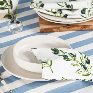 Cucina Stripe Tablecloth - 100% Cotton, 150 x 240cm, White - Canningvale by Canningvale_Cucina, a Table Cloths & Runners for sale on Style Sourcebook