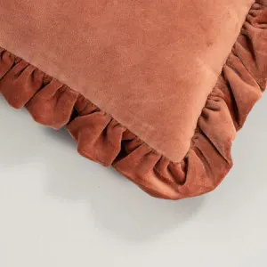 Ruffle Cushion - 100% Cotton, Orange - Canningvale by Canningvale, a Cushions, Decorative Pillows for sale on Style Sourcebook