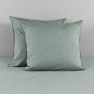 Vintage Pillowcase Pair - Softwash Cotton, European, Oatmeal Melange - Canningvale by Canningvale, a Pillow Cases for sale on Style Sourcebook