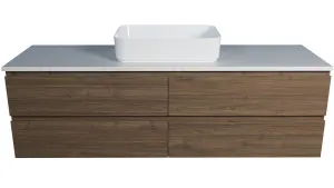 Ashton Vanity 1500mm Centre WG Basin SilkSurface AC Top Wall hung, Notaio Walnut by Timberline, a Vanities for sale on Style Sourcebook