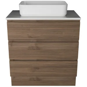 Ashton Vanity 750mm Centre WG Basin SilkSurface AC Top Floor standing, Notaio Walnut by Timberline, a Vanities for sale on Style Sourcebook