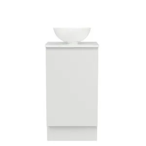 Billie Vanity 450mm Centre WG Basin SilkSurface AC Top Floor standing, White Satin by Timberline, a Vanities for sale on Style Sourcebook