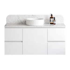 Carlo Vanity 1200mm Centre WG Basin SilkSurface AC Top Wall hung, Upgraded, White Satin by Timberline, a Vanities for sale on Style Sourcebook