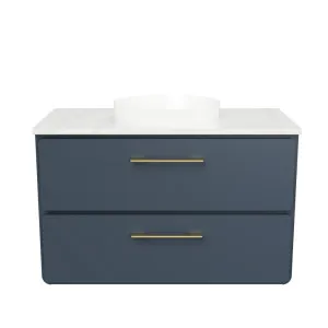Colby Vanity 900mm Centre WG Basin SilkSurface AC Top Wall hung, Navy Blue Satin by Timberline, a Vanities for sale on Style Sourcebook