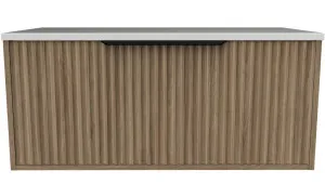 Elwood Vanity 900mm Centre WG Basin SilkSurface AC Top Wall hung, Prime Oak by Timberline, a Vanities for sale on Style Sourcebook