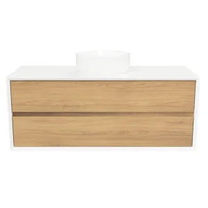 Embrace Vanity 1200mm Centre Bowl SilkSurface Surround WG AC Top Wall hung, Elegant Oak by Timberline, a Vanities for sale on Style Sourcebook