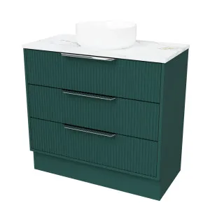 Emmett Vanity 900mm Centre WG Basin SilkSurface AC Top Floorstanding, Emerald Green Satin by Timberline, a Vanities for sale on Style Sourcebook