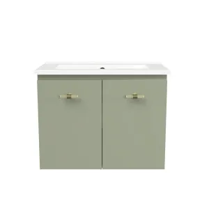 Florida Ensuite Vanity 600mm Centre Bowl Urban Top Wall hung, Olive Satin by Timberline, a Vanities for sale on Style Sourcebook