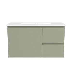 Florida Ensuite Vanity 800mm Centre Bowl Urban Top Wall hung, Olive Satin by Timberline, a Vanities for sale on Style Sourcebook