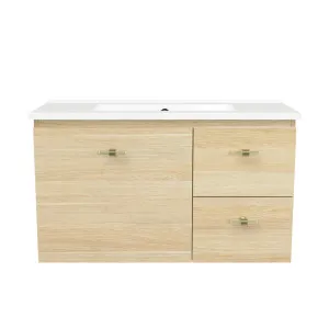 Florida Ensuite Vanity 800mm Centre Bowl Urban Top Wall hung, Classic Oak by Timberline, a Vanities for sale on Style Sourcebook
