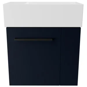 Frankie Vanity 480mm Left Bowl Liberty Top Wall hung, Navy Blue Satin by Timberline, a Vanities for sale on Style Sourcebook