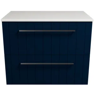 Henley Vanity 750mm Centre WG Basin SilkSurface AC Top Wall hung, Navy Blue Satin by Timberline, a Vanities for sale on Style Sourcebook